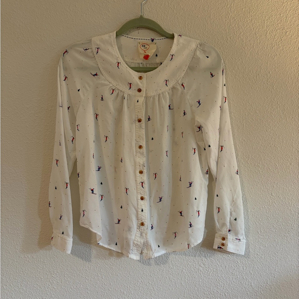 23 of 52 CONVERSIONS by Anthropologie winter ski Blouse size 6
